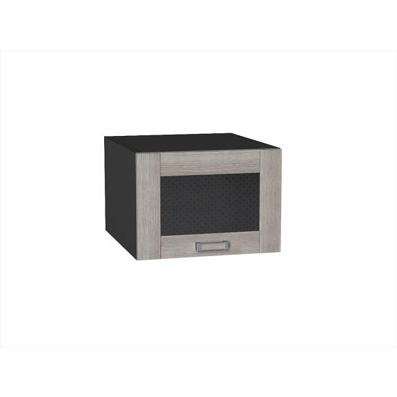 Шкаф верхний горизонтальный остекленный глубокий Лофт Cappuccino Veralinga/Graphite 358*500*576