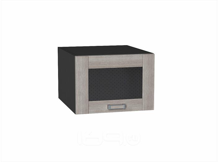 Шкаф верхний горизонтальный остекленный глубокий Лофт Cappuccino Veralinga/Graphite 358*500*576