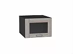Шкаф верхний горизонтальный остекленный глубокий Лофт Cappuccino Veralinga/Graphite 358*500*576