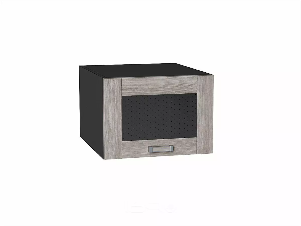 Шкаф верхний горизонтальный остекленный глубокий Лофт Cappuccino Veralinga/Graphite 358*500*576