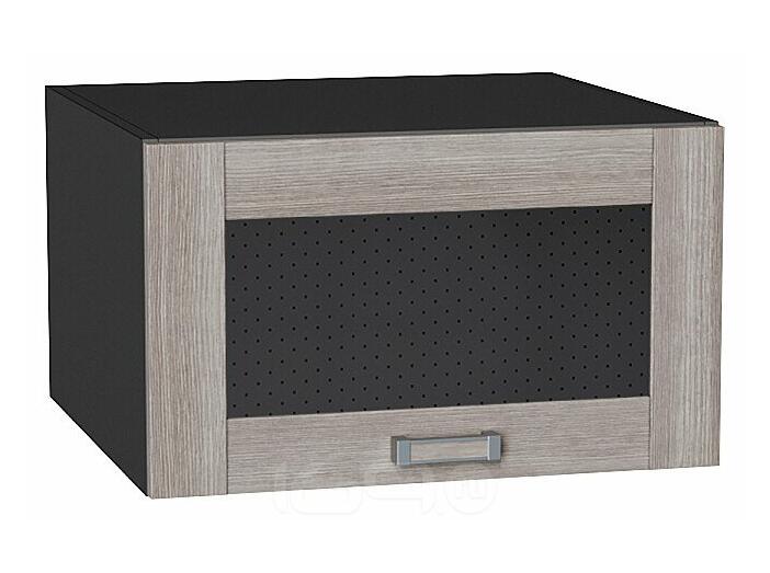 Шкаф верхний горизонтальный остекленный глубокий Лофт Cappuccino Veralinga/Graphite 358*600*576