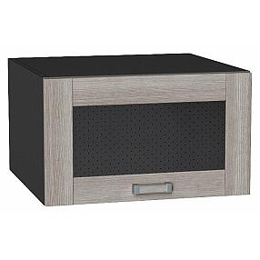 Шкаф верхний горизонтальный остекленный глубокий Лофт Cappuccino Veralinga/Graphite 358*600*576