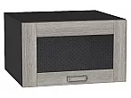 Шкаф верхний горизонтальный остекленный глубокий Лофт Cappuccino Veralinga/Graphite 358*600*576