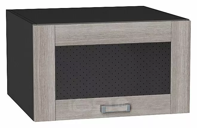 Шкаф верхний горизонтальный остекленный глубокий Лофт Cappuccino Veralinga/Graphite 358*600*576