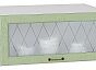 Шкаф верхний горизонтальный остекленный глубокий Ницца Дуб оливковый/Белый 358*800*574