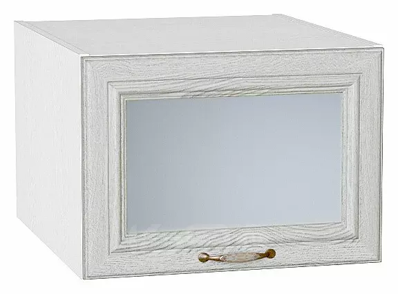 Шкаф верхний горизонтальный остекленный глубокий Шале White Dreamline Белый 358*500*576