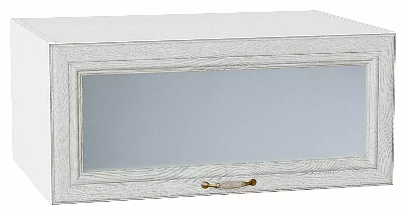 Шкаф верхний горизонтальный остекленный глубокий Шале White Dreamline Белый 358*800*576