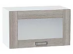 Шкаф верхний горизонтальный остекленный Лофт Cappuccino Veralinga/Белый 358*600*320