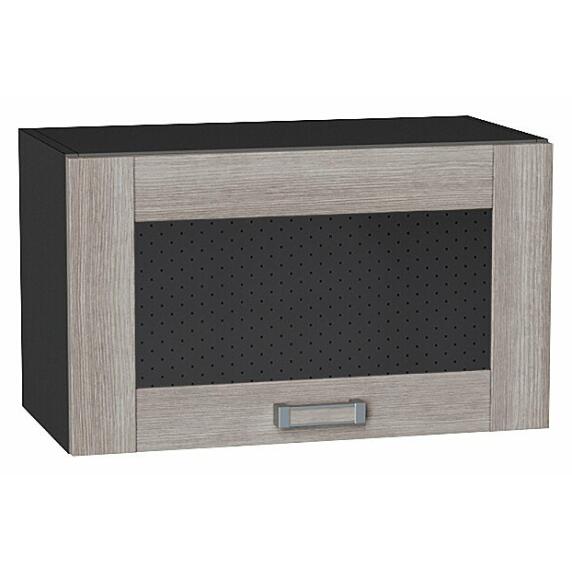 Шкаф верхний горизонтальный остекленный Лофт Cappuccino Veralinga/Graphite 358*600*320
