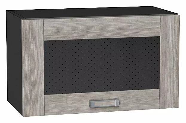 Шкаф верхний горизонтальный остекленный Лофт Cappuccino Veralinga/Graphite 358*600*320