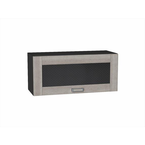 Шкаф верхний горизонтальный остекленный Лофт Cappuccino Veralinga/Graphite 358*800*320