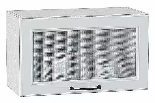 Шкаф верхний горизонтальный остекленный Ницца Blanco/Белый 358*600*318