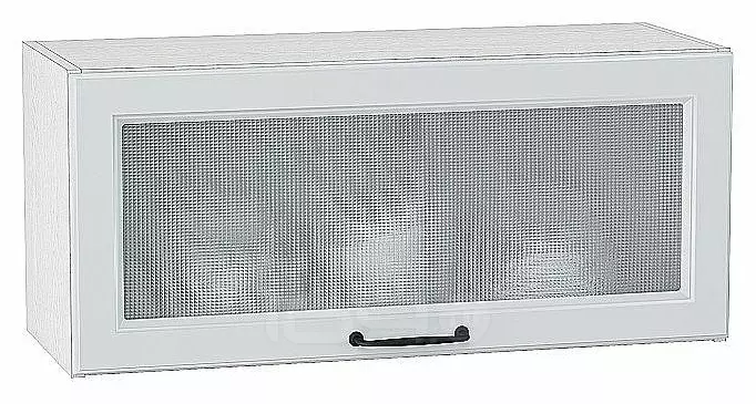 Шкаф верхний горизонтальный остекленный Ницца Blanco/Белый 358*800*318