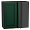 Шкаф верхний прямой угловой Дублин Special Green/Graphite 716*700*345