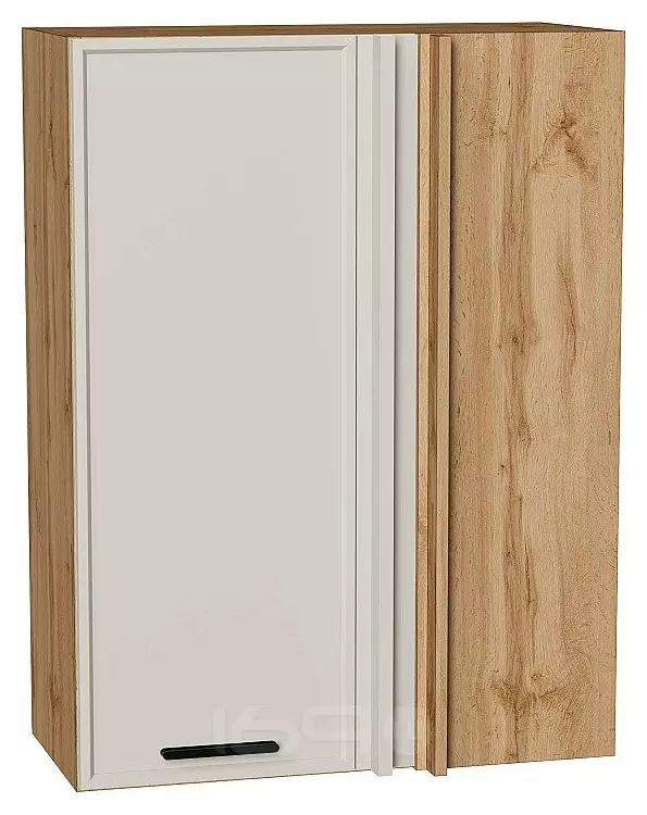 Шкаф верхний прямой угловой Фрейм Cream Silk Дуб Вотан 920*700*345