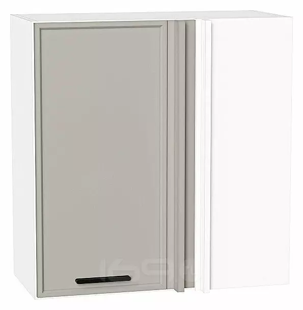 Шкаф верхний прямой угловой Фрейм Grey Silk Белый 716*700*345