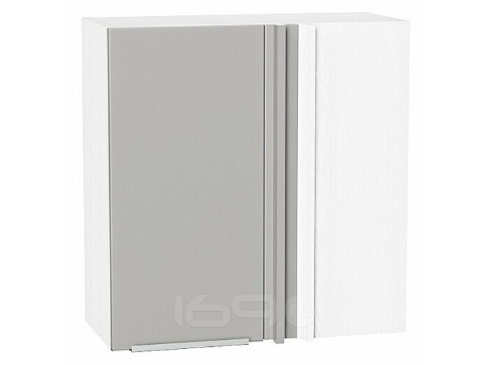 Шкаф верхний прямой угловой Фьюжн Silky Light Grey  Белый 716*700*345