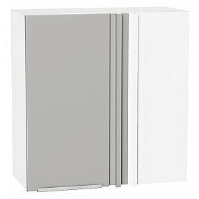 Шкаф верхний прямой угловой Фьюжн Silky Light Grey  Белый 716*700*345