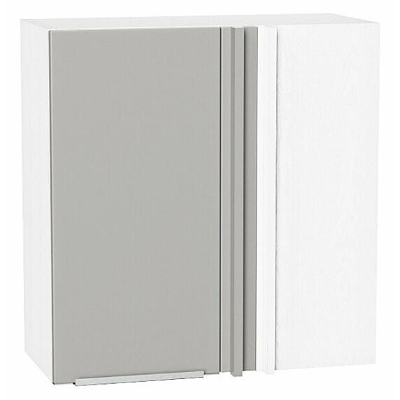 Шкаф верхний прямой угловой Фьюжн Silky Light Grey  Белый 716*700*345