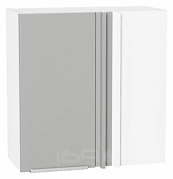 Шкаф верхний прямой угловой Фьюжн Silky Light Grey  Белый 716*700*345
