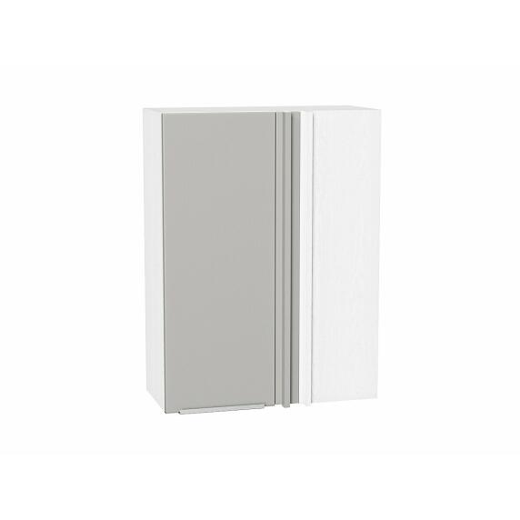 Шкаф верхний прямой угловой Фьюжн Silky Light Grey  Белый 920*700*345