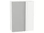 Шкаф верхний прямой угловой Фьюжн Silky Light Grey Белый 920*700*345