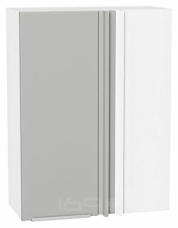 Шкаф верхний прямой угловой Фьюжн Silky Light Grey  Белый 920*700*345