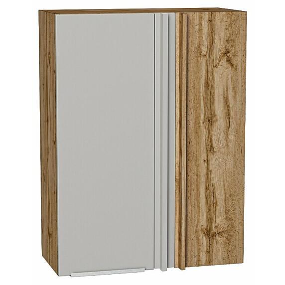 Шкаф верхний прямой угловой Фьюжн Silky Light Grey  Дуб Вотан 920*700*345