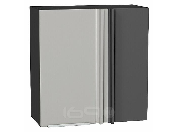 Шкаф верхний прямой угловой Фьюжн Silky Light Grey  Graphite 716*700*345