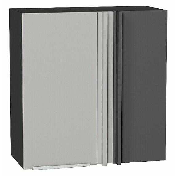 Шкаф верхний прямой угловой Фьюжн Silky Light Grey  Graphite 716*700*345
