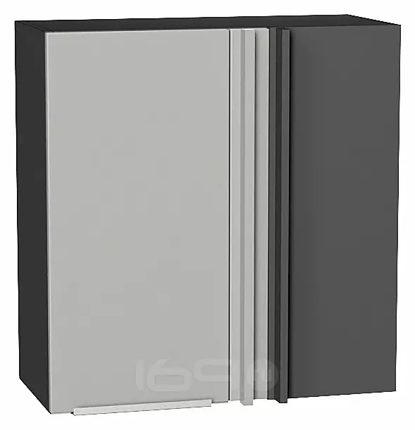 Шкаф верхний прямой угловой Фьюжн Silky Light Grey  Graphite 716*700*345