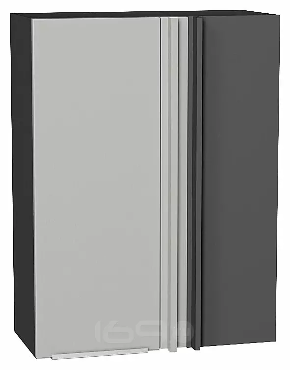 Шкаф верхний прямой угловой Фьюжн Silky Light Grey  Graphite 920*700*345