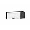 Шкаф верхний прямой угловой горизонтальный Дублин Special White/Graphite 358*1000*350