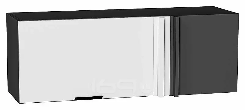 Шкаф верхний прямой угловой горизонтальный Евро Белый/Graphite 358*1000*350