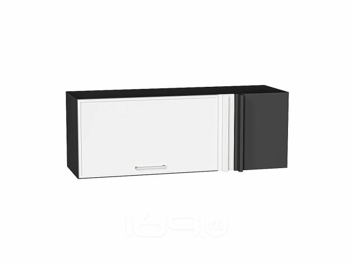 Шкаф верхний прямой угловой горизонтальный Квадро Белый/Graphite 358*1000*350