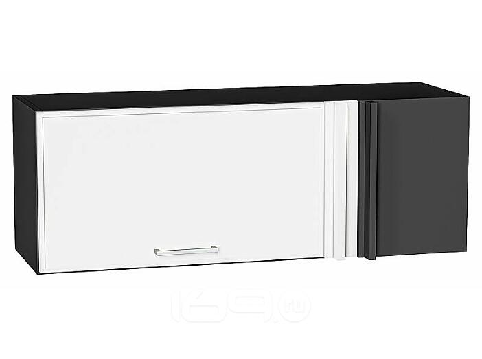 Шкаф верхний прямой угловой горизонтальный Квадро Белый/Graphite 358*1000*350