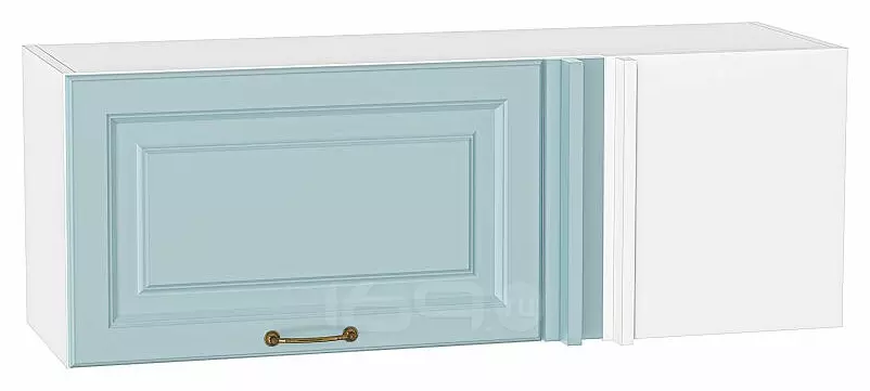 Шкаф верхний прямой угловой горизонтальный Ницца Голубой/Белый 358*1000*350