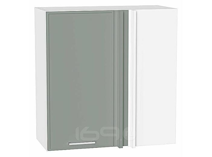 Шкаф верхний прямой угловой Квадро Аквамарин/Белый 716*700*345