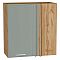 Шкаф верхний прямой угловой Квадро Аквамарин/Дуб Вотан 716*700*345
