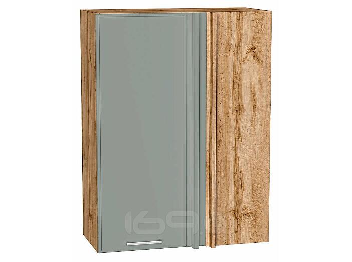 Шкаф верхний прямой угловой Квадро Аквамарин/Дуб Вотан 920*700*345