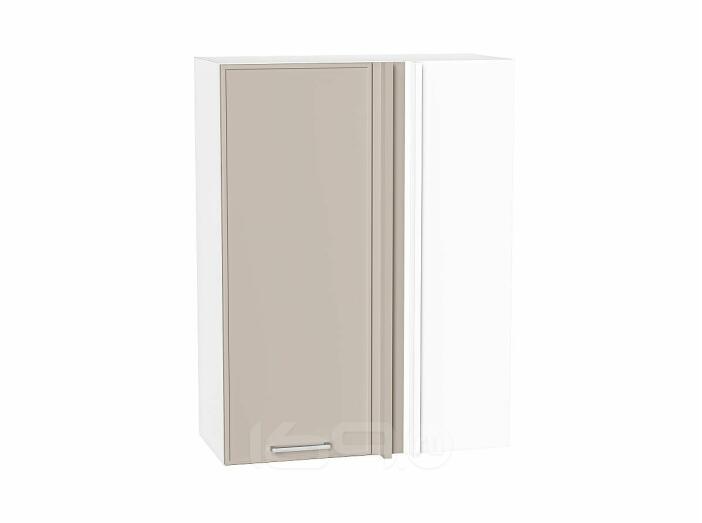 Шкаф верхний прямой угловой Квадро Кашемир/Белый 920*700*345