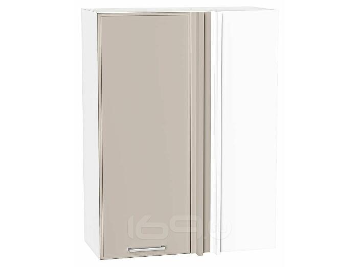 Шкаф верхний прямой угловой Квадро Кашемир/Белый 920*700*345