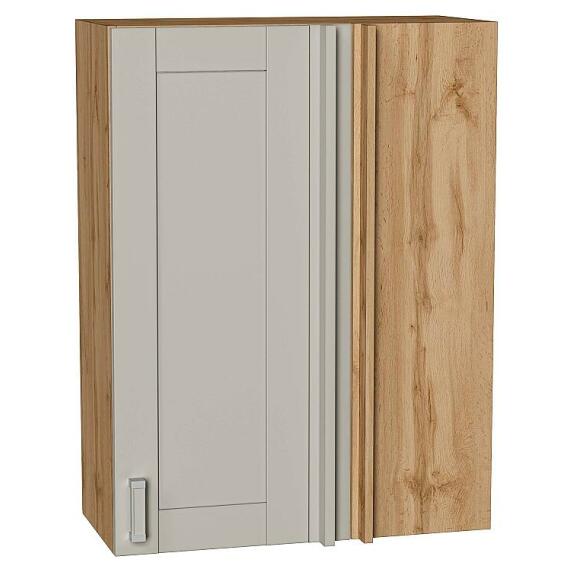 Шкаф верхний прямой угловой Лофт Grey Silk/Дуб Вотан 920*700*345