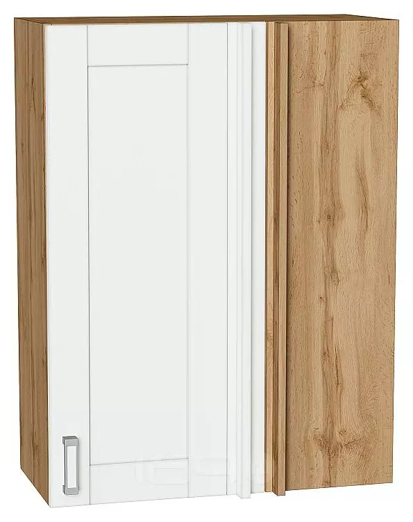 Шкаф верхний прямой угловой Лофт White Silk/Дуб Вотан 920*700*345