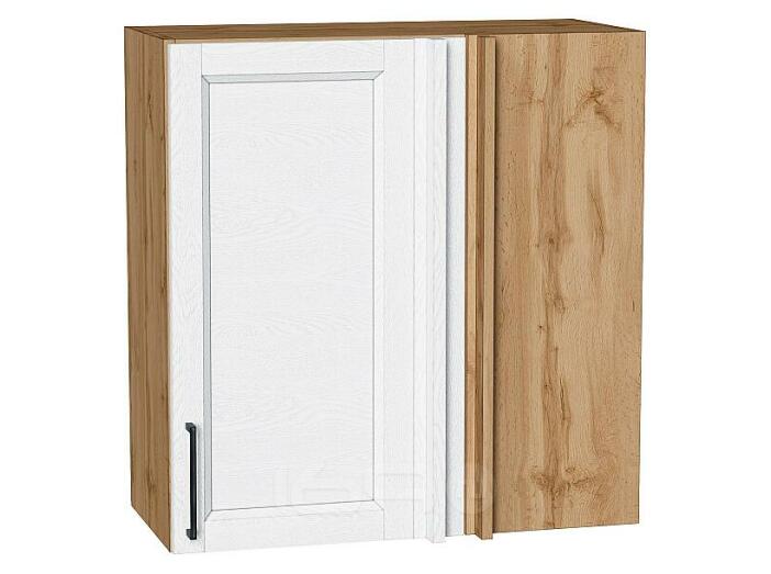 Шкаф верхний прямой угловой Сканди White Silkwood/Дуб Вотан 716*700*345