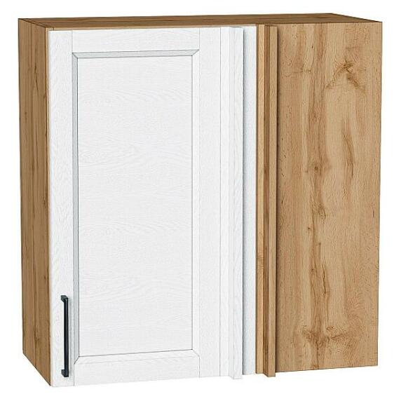 Шкаф верхний прямой угловой Сканди White Silkwood/Дуб Вотан 716*700*345