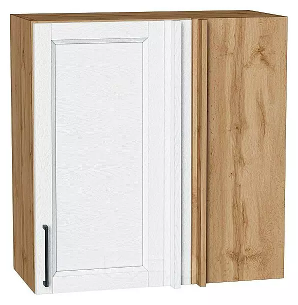 Шкаф верхний прямой угловой Сканди White Silkwood/Дуб Вотан 716*700*345