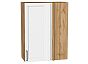 Шкаф верхний прямой угловой Сканди White Silkwood/Дуб Вотан 920*700*345