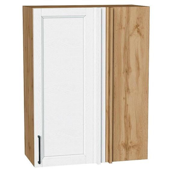 Шкаф верхний прямой угловой Сканди White Silkwood/Дуб Вотан 920*700*345