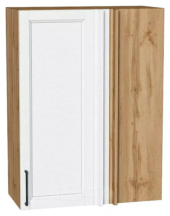 Шкаф верхний прямой угловой Сканди White Silkwood/Дуб Вотан 920*700*345